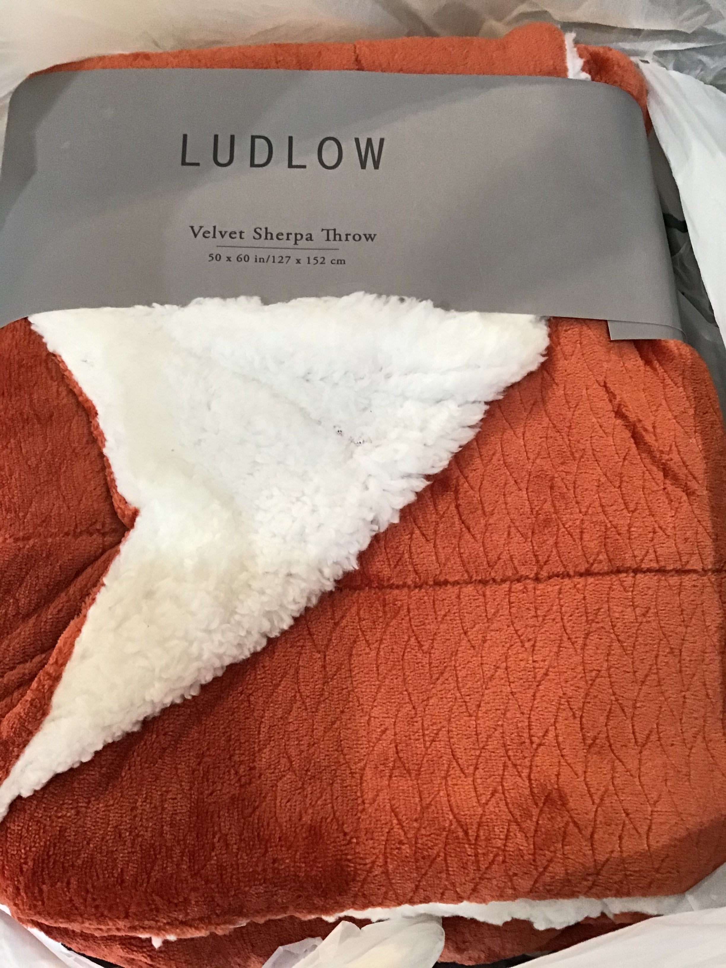 Ludlow Velvet Sherpa Throw Rust Serving you is what we do best